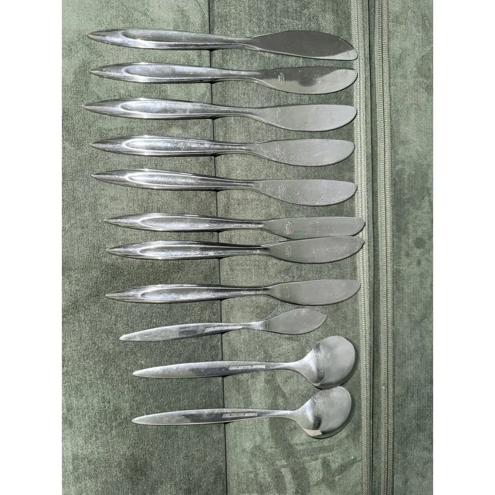 11 Linmark LNM1 Stainless Modern Solid Knives & Spoons Flatware Japan